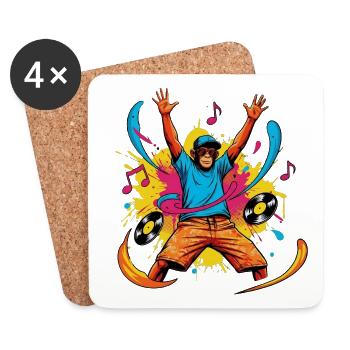 Funky_Monkey_DJ - Dessous de verre (lot de 4) - blanc - Devant