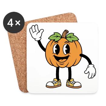 Halloween Pumpkin Cartoon - Coasters (set of 4) - white - Front