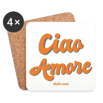 Ciao Amore Retro Typography - Coasters (set of 4) - white - Front