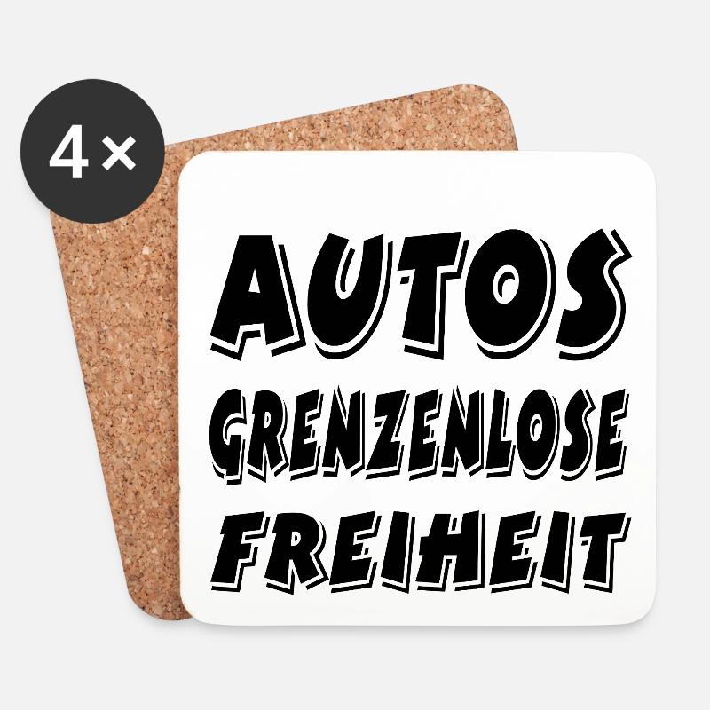 Auto - Untersetzer (4er-Set) - Weiß
