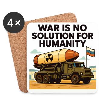 War is not a solution - Coasters (set of 4) - white - Front
