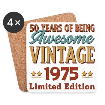 Retro 1975 Limited Vintage Edition - Coasters (set of 4) - white - Front