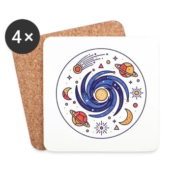 Galaxie du vortex cosmique - Dessous de verre (lot de 4) - blanc - Devant