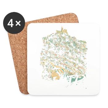 Castle of the Moors Sintra illustration - Coasters (set of 4) - white - Front