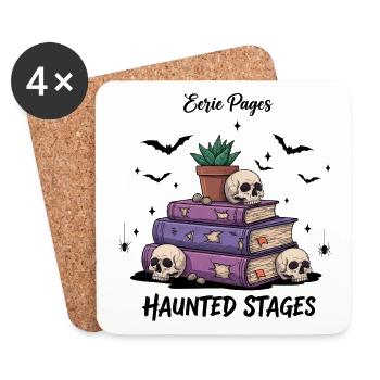 Haunted Stages Skull Books Artwork - Untersetzer (4er-Set) - Weiß - Vorne