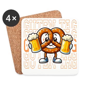 Bretzel Brasseur en Fête - Dessous de verre (lot de 4) - blanc - Devant