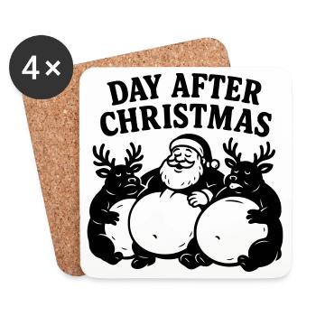Jour après Noël Nourriture consommée - Dessous de verre (lot de 4) - blanc - Devant