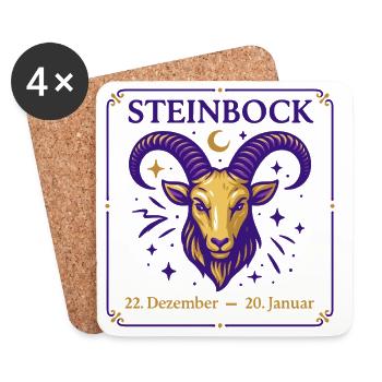 Sternzeichen Steinbock - Untersetzer (4er-Set) - Weiß - Vorne