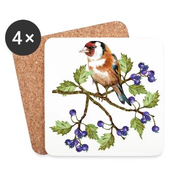 Colorful bird - Coasters (set of 4) - white - Front