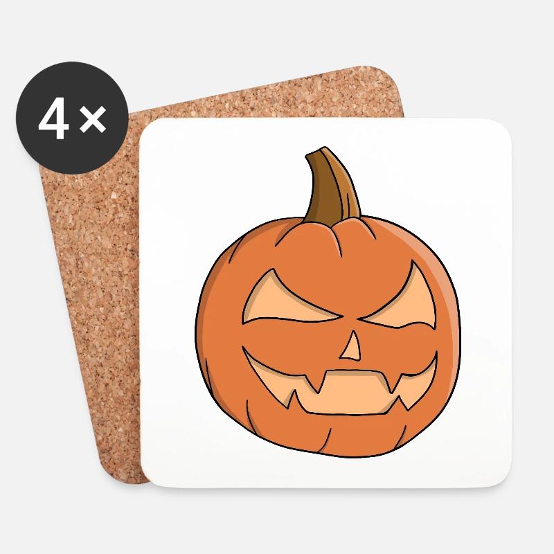 Midnight Jack-O-Lantern Grin - Coasters (set of 4) - white