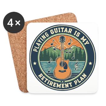 Guitar Retirement Plan Guitarist Quote - Coasters (set of 4) - white - Front
