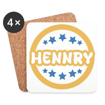 First name Hennry - Coasters (set of 4) - white - Front