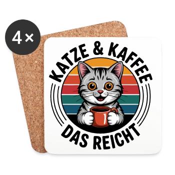 Kaffee Kater Retro Kreis - Untersetzer (4er-Set) - Weiß - Vorne