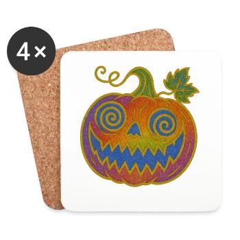 Psychedelic Halloween Pumpkin - Coasters (set of 4) - white - Front