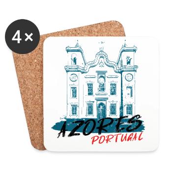 Typical church in blue, Azores Portugal - Coasters (set of 4) - white - Front