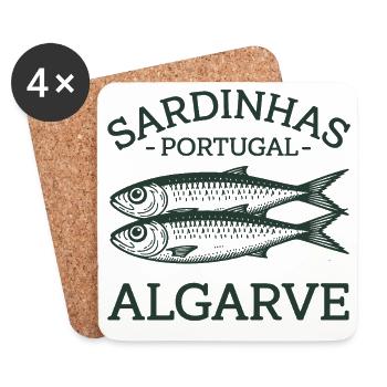 Sardinhas Portugal Algarve Fish Design - Coasters (set of 4) - white - Front