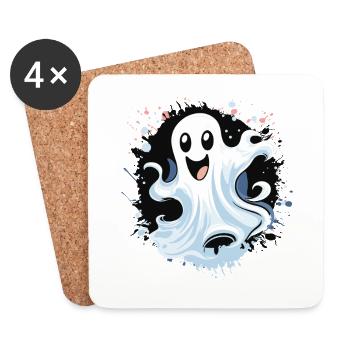 Éclaboussure fantôme joyeuse - Dessous de verre (lot de 4) - blanc - Devant