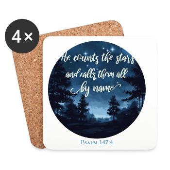 Verset biblique Religieux chrétien - Dessous de verre (lot de 4) - blanc - Devant