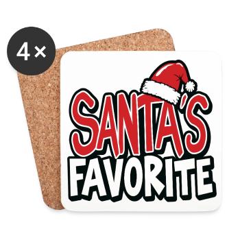 Le favori du Père Noël – Liebling des Weihnachtsmanns - Dessous de verre (lot de 4) - blanc - Devant
