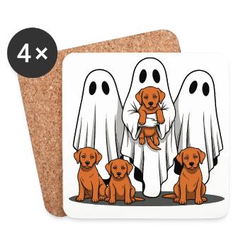 Geisterfreunde mit Foxred Labrador Welpen - Untersetzer (4er-Set) - Weiß - Vorne