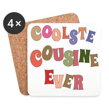 Coolest Cousin Ever - Coasters (set of 4) - white - Front