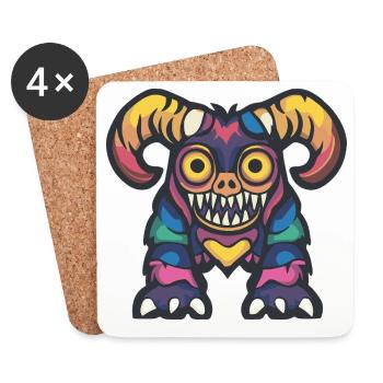 Steinbock Halloween Zombie - Untersetzer (4er-Set) - Weiß - Vorne