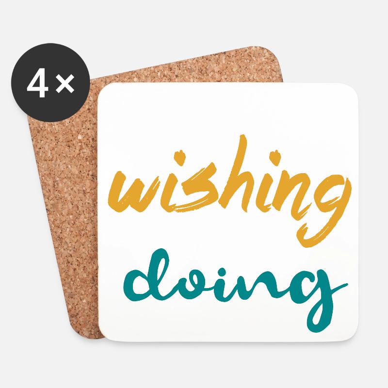 Stop Wishing Start Doing - Motivation Design - Untersetzer (4er-Set) - Weiß
