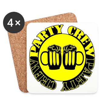 Party Crew Beer - Coasters (set of 4) - white - Front