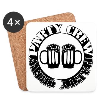 Party Crew Beer - Coasters (set of 4) - white - Front