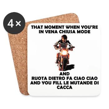 Moto Rider Dark Laughter - Coasters (set of 4) - white - Front