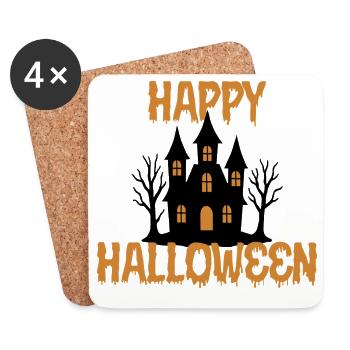 Joyeux halloween - Dessous de verre (lot de 4) - blanc - Devant