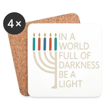 Be a Light Happy Hanukkah - Coasters (set of 4) - white - Front