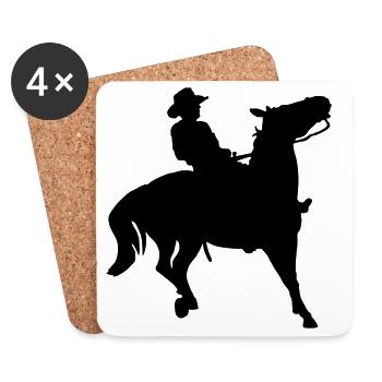 Cow-boy - Dessous de verre (lot de 4) - blanc - Devant