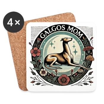 Galgos Mom Circular Floral - Coasters (set of 4) - white - Front