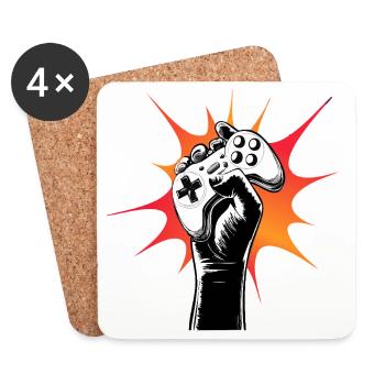 Gamer Power Controller Motiv - Coasters (set of 4) - white - Front