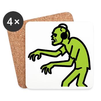 Zombie DJ Neon Green - Coasters (set of 4) - white - Front