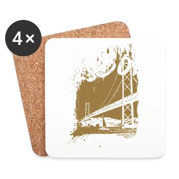 Lisbon, 25 April Bridge over the Tagus River, Portugal - Coasters (set of 4) - white - Front