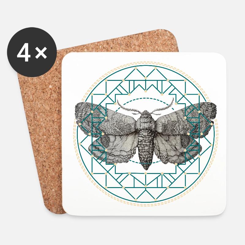 Motte Heilige Geometrie - Untersetzer (4er-Set) - Weiß