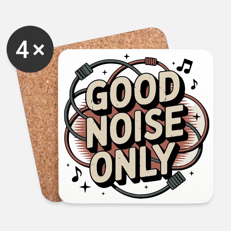 Retro Grunge – Good Noise Only - Untersetzer (4er-Set) - Weiß