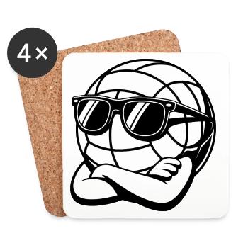 Cool VolleyBall - Logo sportif - Dessous de verre (lot de 4) - blanc - Devant