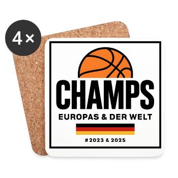 Basketball Champs Deutschland Basketballer  - Untersetzer (4er-Set) - Weiß - Vorne