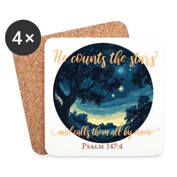 Bible Verse Christian Religious - Coasters (set of 4) - white - Front