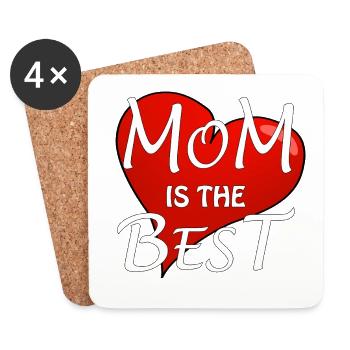 MOM IS THE BEST - Coasters (set of 4) - white - Front