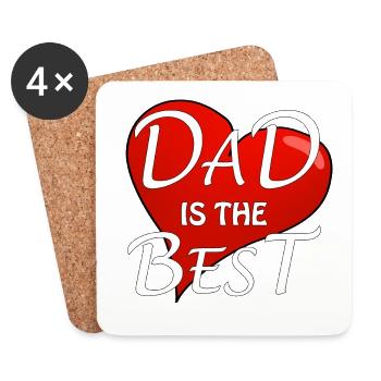 DAD IS THE BEST - Untersetzer (4er-Set) - Weiß - Vorne