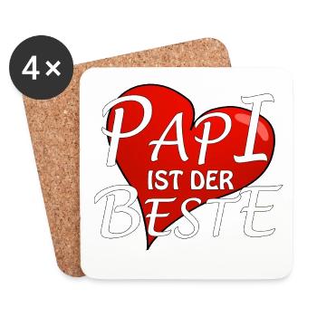 PAPI IST DER BESTE - Untersetzer (4er-Set) - Weiß - Vorne