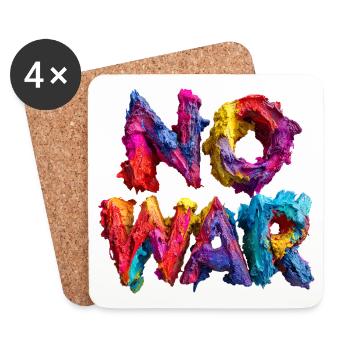 Pas d’explosion de couleurs de guerre - Dessous de verre (lot de 4) - blanc - Devant