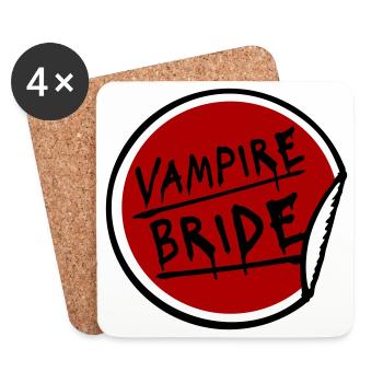 Vampire Bride Stickers Halloween Bachelor Bride Wedding - Coasters (set of 4) - white - Front