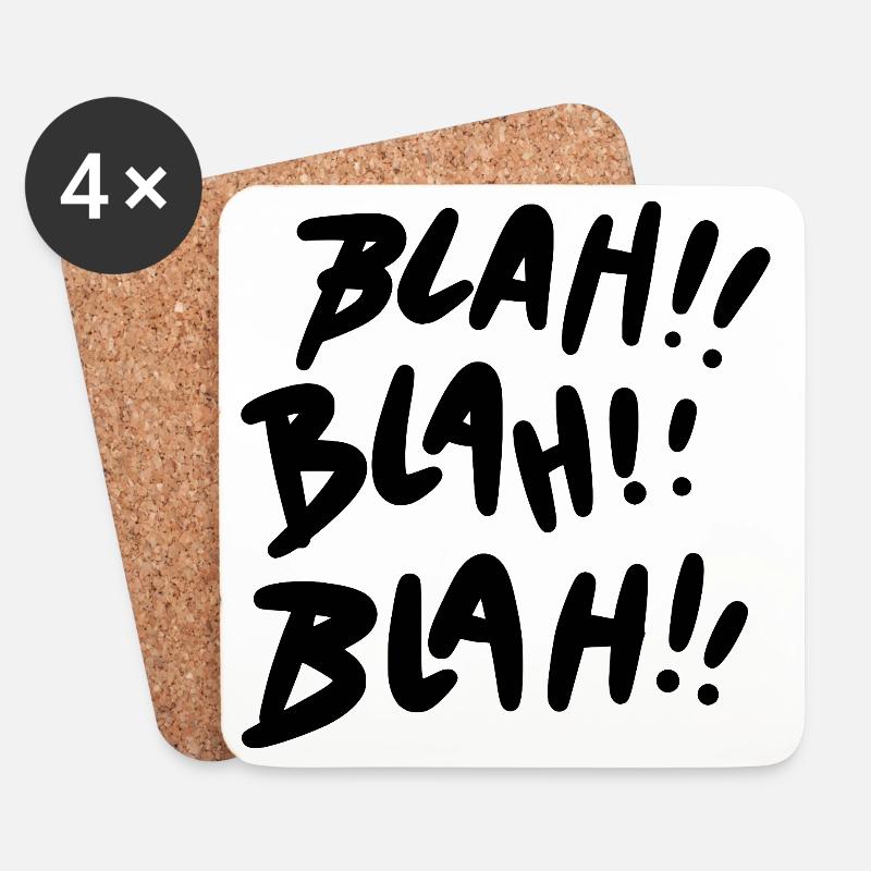 Blah Blah Blah schwarz Statement - Untersetzer (4er-Set) - Weiß