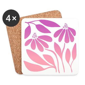 Marguerite in Gradient Pink - Coasters (set of 4) - white - Front