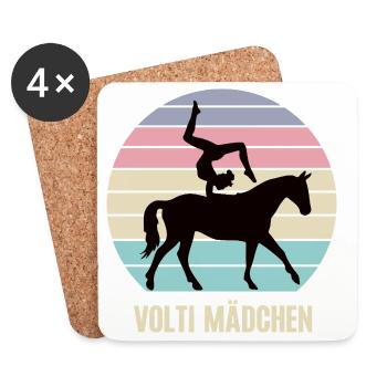 Volti Mädchen Voltigieren Voltigier Reiterin Pferd - Untersetzer (4er-Set) - Weiß - Vorne